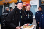 В Сыктывкаре встретили юниорскую сборную Швеции по хоккею с мячом (видео)