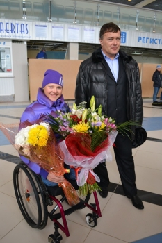 Марию Иовлеву поздравили с медалями Чемпионата Мира по лыжным гонкам и биатлону