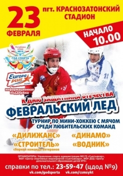 В Коми впервые пройдет турнир по хоккею с мячом, посвященный Дню защитника Отечества